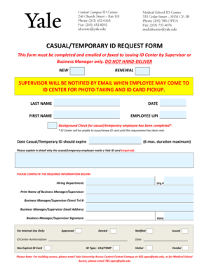 Casual Temporary ID Request Form