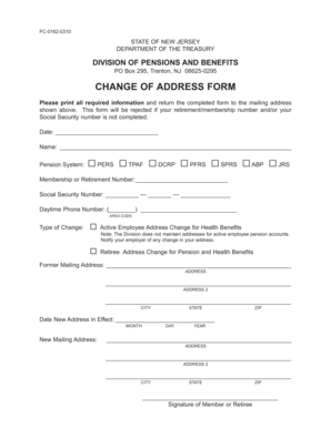 New Jersey Change of Address Form