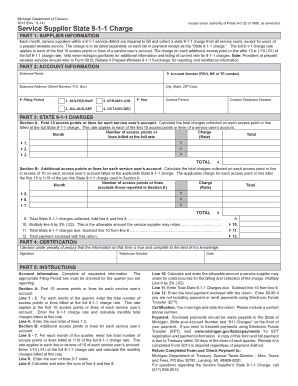 Michigan Service Supplier State 9-1-1 Charge Form