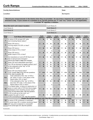 Curb Ramp Accessibility Survey Form