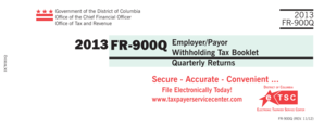 DC FR-900Q Employer Withholding Tax Quarterly Return