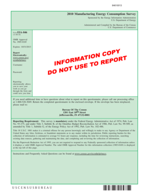 Manufacturing Energy Consumption Survey Form EIA-846