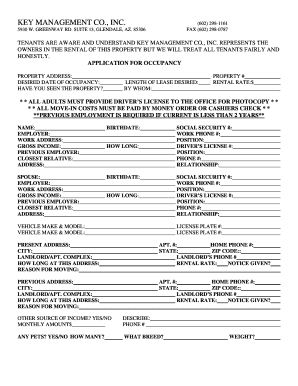 Arizona Rental Application Form
