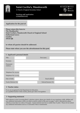 Teaching Staff Application Form