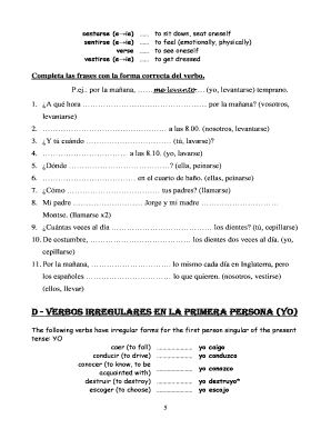 Ejercicios de conjugación de verbos en español