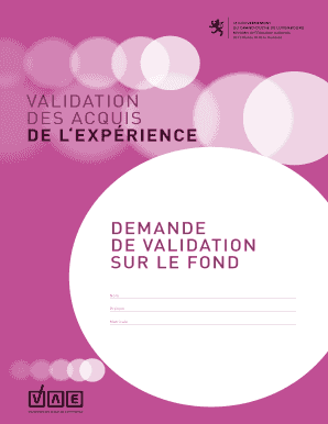 DEMANDE DE VALIDATION SUR LE FOND