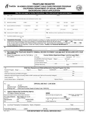 California TrustLine Registry Application
