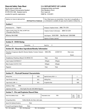 Material Safety Data Sheet