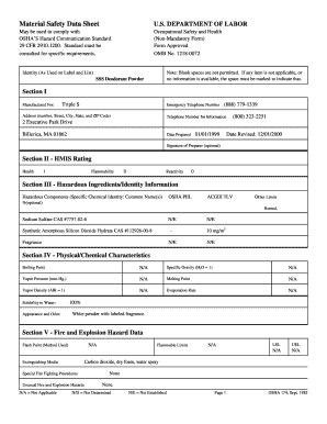 Material Safety Data Sheet
