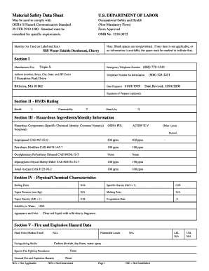 Material Safety Data Sheet