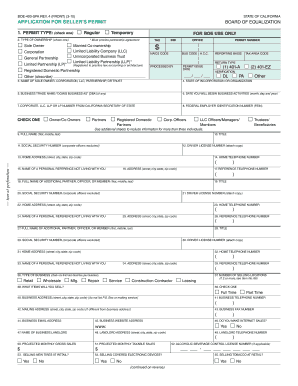 California Seller's Permit Application