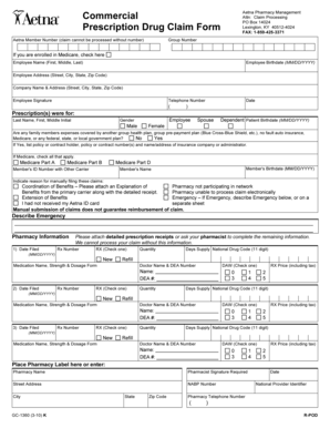Aetna Prescription Drug Claim Form