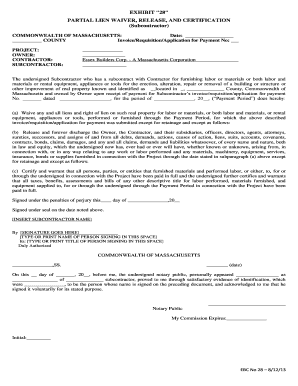 Partial Lien Waiver Release and Certification