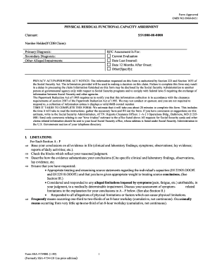 Physical Residual Functional Capacity Assessment