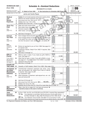 Schedule A Form 1040 Itemized Deductions