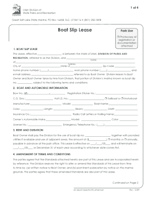 Utah Boat Slip Lease Agreement