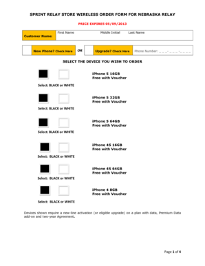 Sprint Relay Wireless Order Form