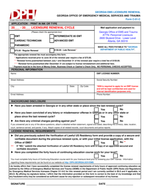 Georgia EMS Licensure Renewal Form