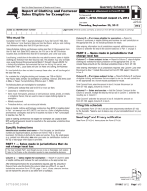 New York State Quarterly Schedule H