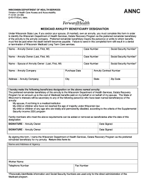 Wisconsin Medicaid Annuity Beneficiary Designation