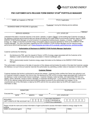 PSE Customer Data Release Form