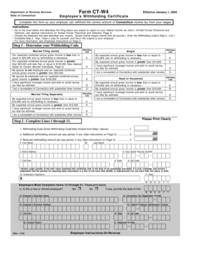 Connecticut Employee’s Withholding Certificate
