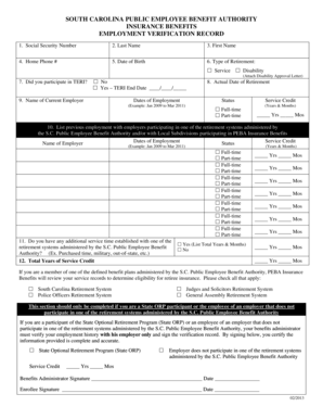 South Carolina Retiree Insurance Eligibility Verification
