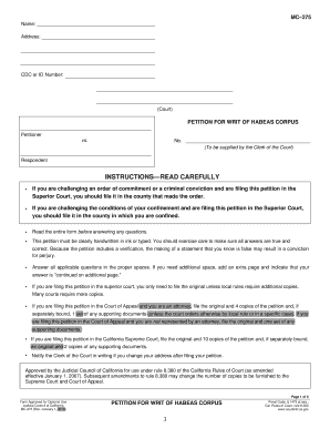 Petition for Writ of Habeas Corpus
