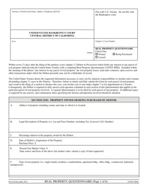 Real Property Questionnaire