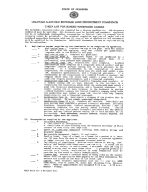 Oklahoma Alcoholic Beverage License Application