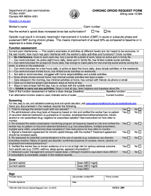 Washington Chronic Opioid Request Form