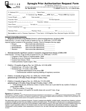Synagis Prior Authorization Request Form