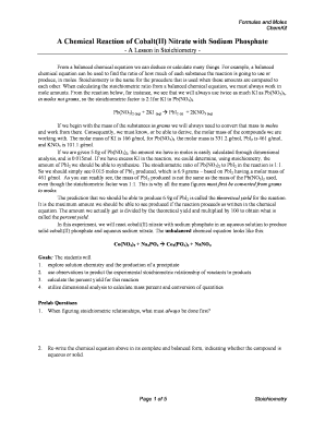 Chemistry Lab Report on Stoichiometry