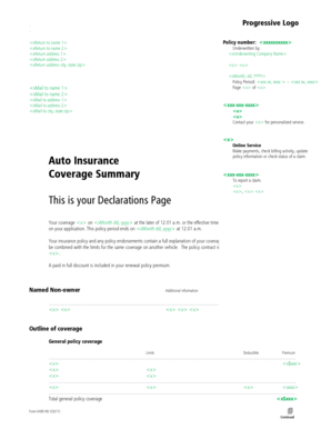 Auto Insurance Declarations Page