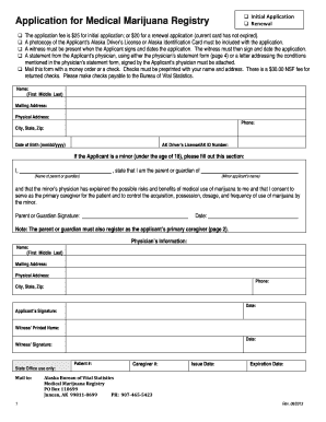 Alaska Medical Marijuana Registry Application