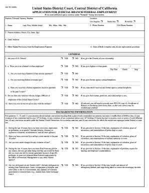 AO 78 Application for Judicial Branch Federal Employment