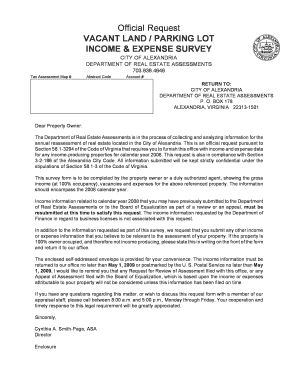 Vacant Land Parking Lot Income Expense Survey