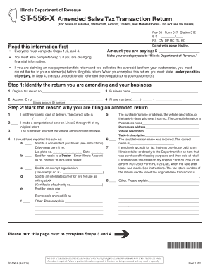 Illinois Amended Sales Tax Transaction Return