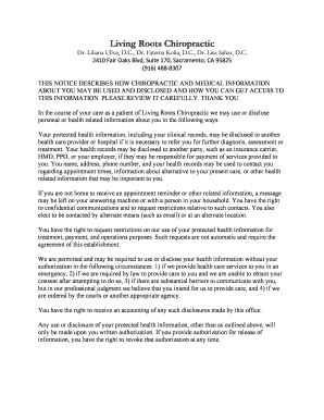 Living Roots Chiropractic Privacy Notice
