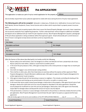 Pet Application Form