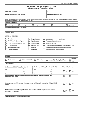 FAA Medical Exemption Petition
