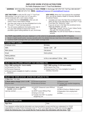 Employee Work Status Action Form