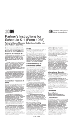 Partner’s Instructions for Schedule K-1 (Form 1065)