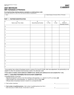 Michigan C-8000KP Form
