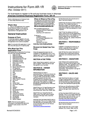 Arkansas Combined Business Registration Form