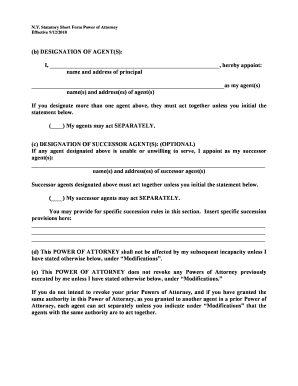 New York Statutory Short Form Power of Attorney