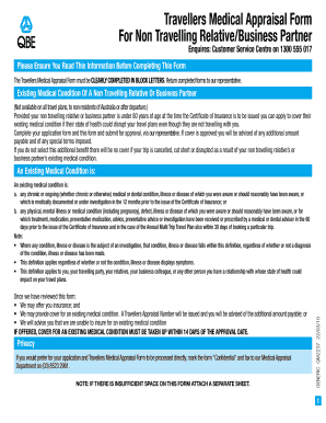 Travellers Medical Appraisal Form