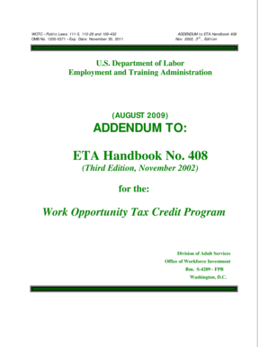 Work Opportunity Tax Credit Program Addendum