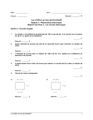 Loi d’Ohm et lois de Kirchhoff