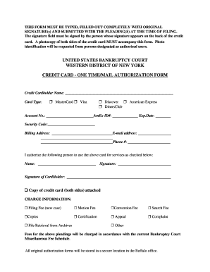 Credit Card Authorization Form
